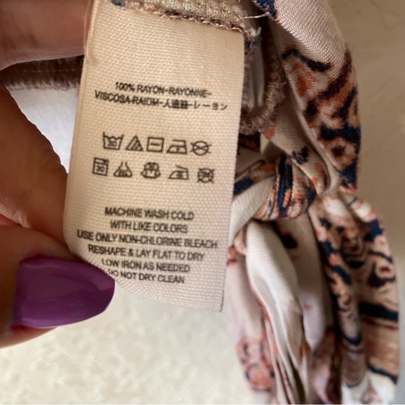 Free People ASO Fiona Bell Surplice Paisley Bohemian Sleeve Wrap Top Blouse SZ M - Picture 10 of 12